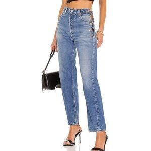 EB‎ Denim Vintage Chain Boyfriend in Vintage Blue size large NWT